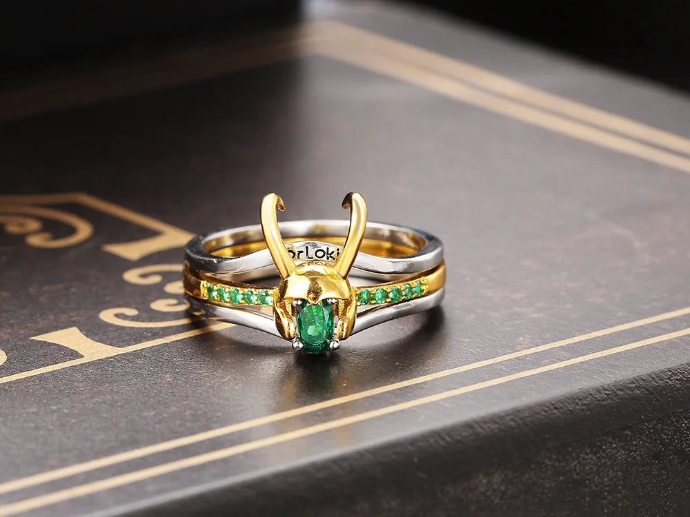 Loki Ring Thor Loki Horns Helmet Matching Paired Rings Set For Women