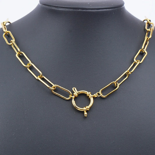 Anchor Clasp Necklaces Stainless Steel Heavy Duty Chain Necklace For Women