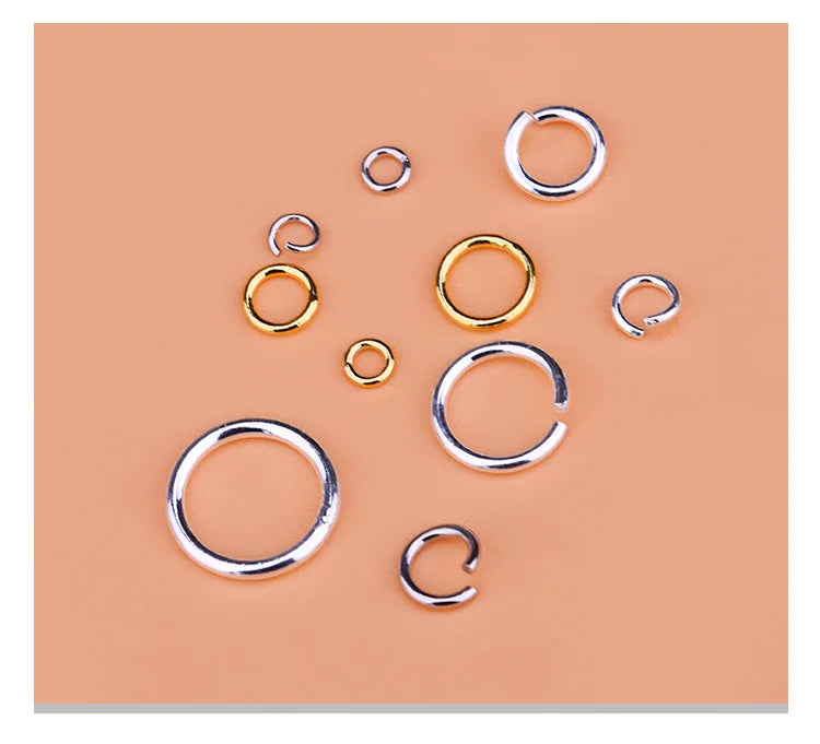 10PCS 925 Sterling Silver Accessories Open Ring Connection Ring Open Ring, hand-made diy bracelet necklace live closed ring