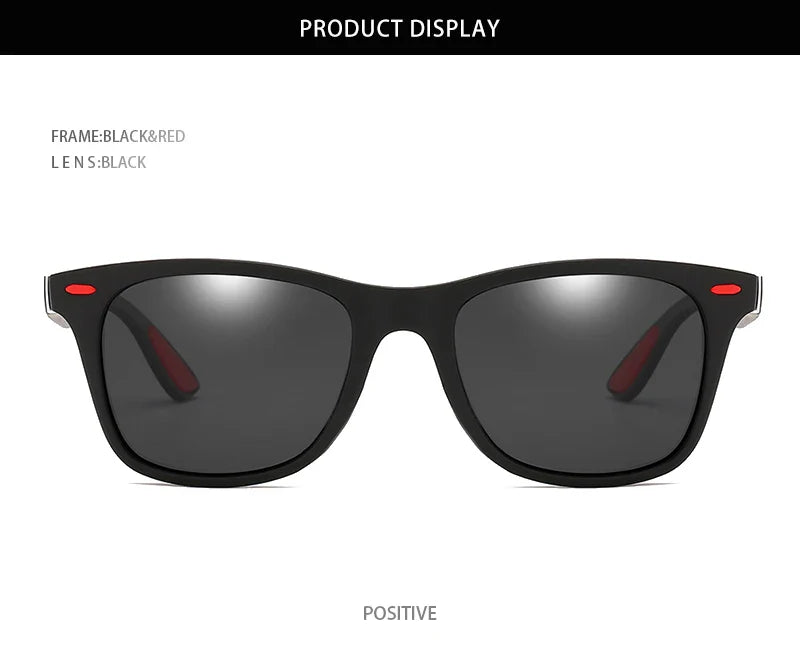 Hot Sale Polarized Sunglasses Men Women Classic Square Plastic Driving Sun Glasses Male Fashion Black Travelling Shades UV400