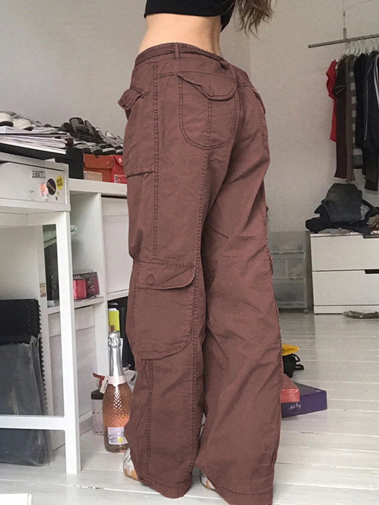 Straight Leg Jeans Woman High Waist Baggy Jeans Y2K Clothes Streetwear Bottoms Cargo