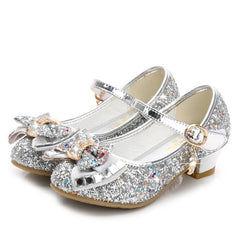 Princess Girls Party Shoes Children Sandals Colorful Sequins High Heels Shoes