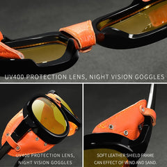 Pilot Sunglasses Men and Women Soft Leather Shield Glasses