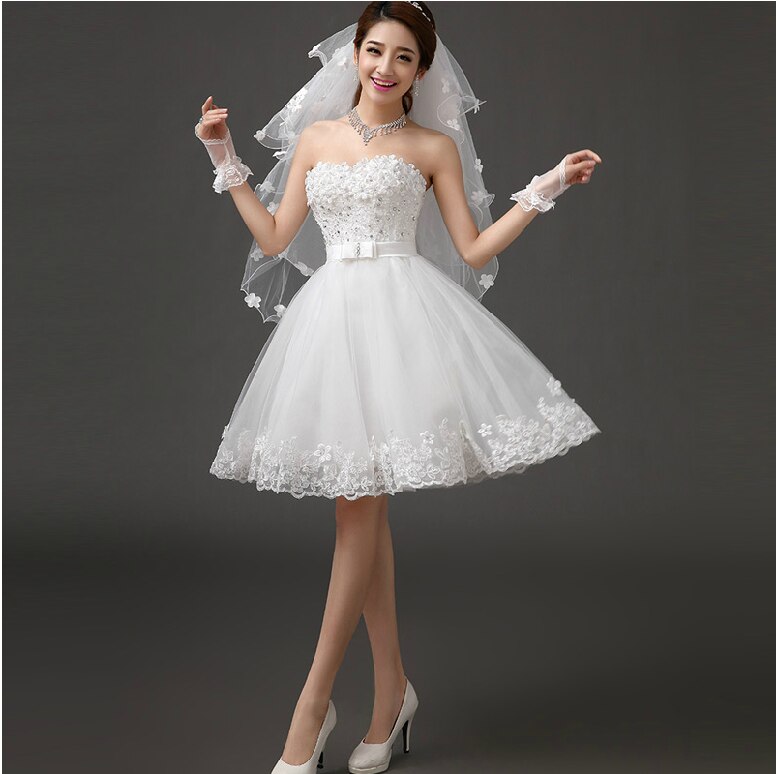White Bridesmaid Dresses: ivory short knee length lady girl fairy wedding bridal dress