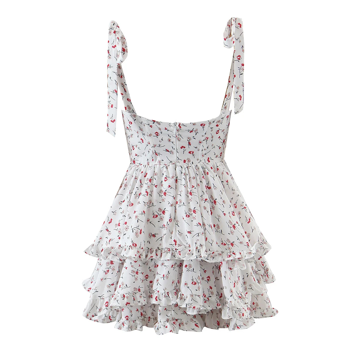 Retro Summer  Bandage Tie Bow Spaghetti Strap Mini Dress