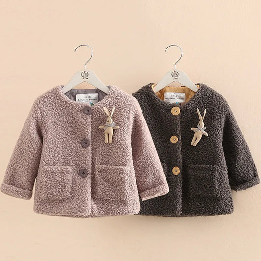 Children'S Outerwear Thickening Fleece Cotton Padded Cartoon Jacket Coat For Kids