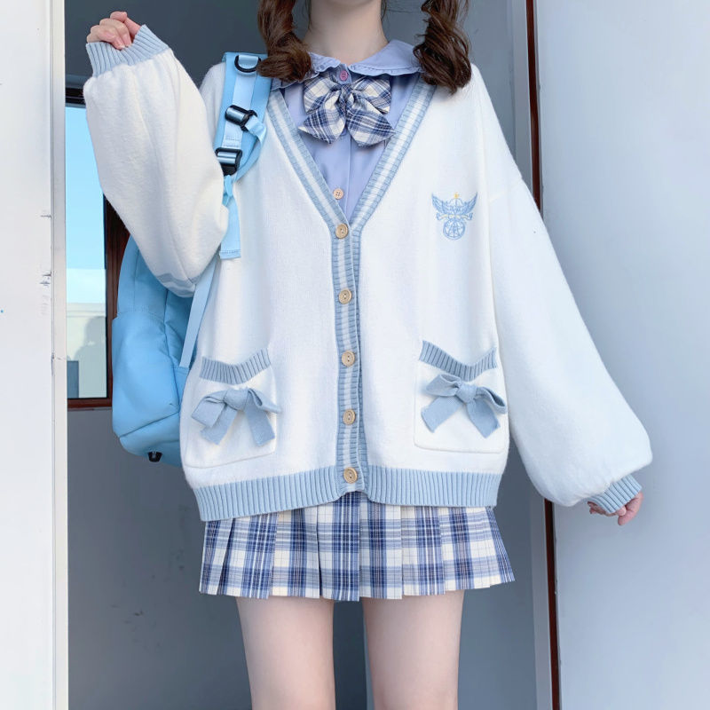 Autumn Winter Women Sweater Loose Japanese Style Sweet Knitted Cardigan