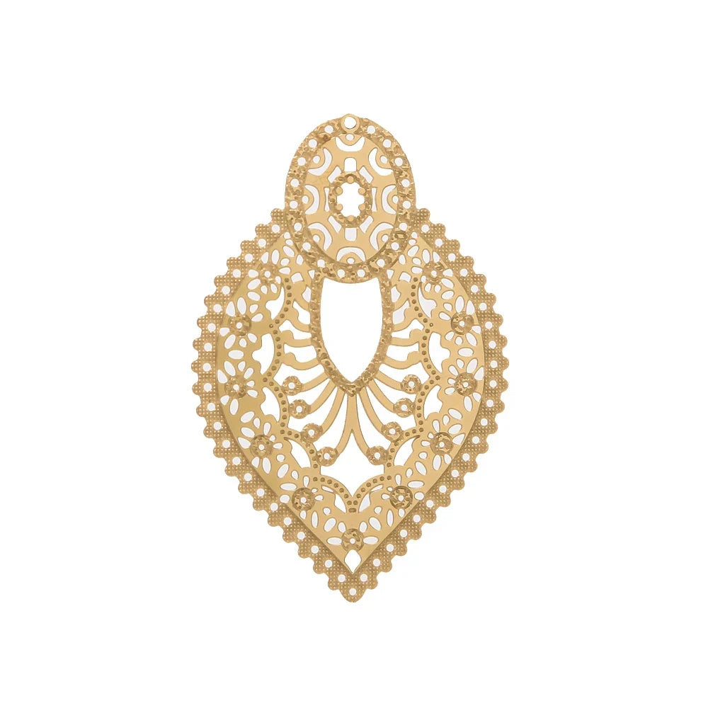 4pcs Gold Stainless Steel Filigree Earring Charm Pendants Connectors for Earring DIY Jewelry Making Supplies wholesale