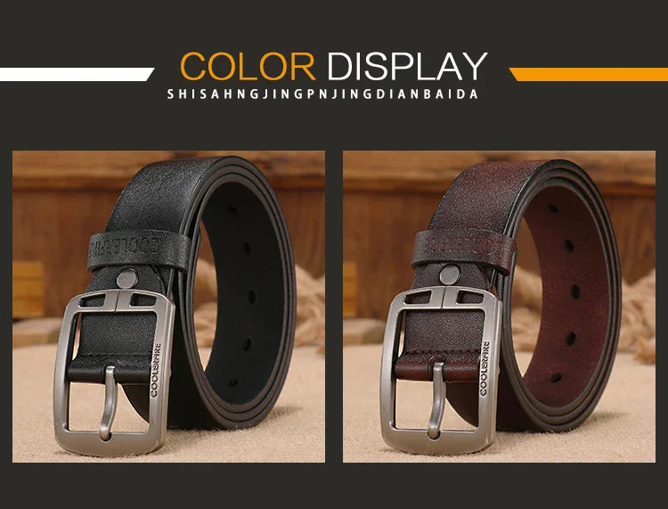 Men Genuine Leather Belts Cowskin Classic Designers Belts for Men Vintage Westernboy Leisure Casual Jeans Strap HQ223