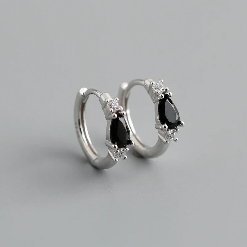 WANTME New Arrival Fashion Korean Blue Zircon Spike Geometric Stud Earrings for Women Real 925 Sterling Silver Gothic Jewelry
