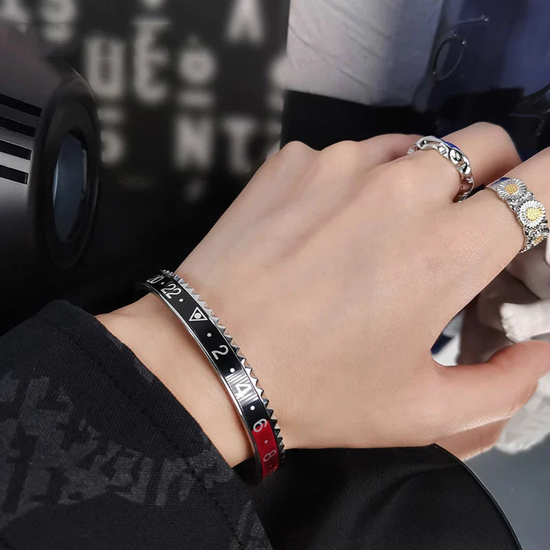 New stainless steel personality fashion men's and women's bracelets digital display water ghost women and men bracelet jewelry