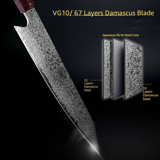Damascus Knife 8 inch Kitchen Knife Japanese Style VG10 67 Layers Stainless Steel