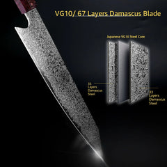 Damascus Knife 8 inch Kitchen Knife Japanese Style VG10 67 Layers Stainless Steel