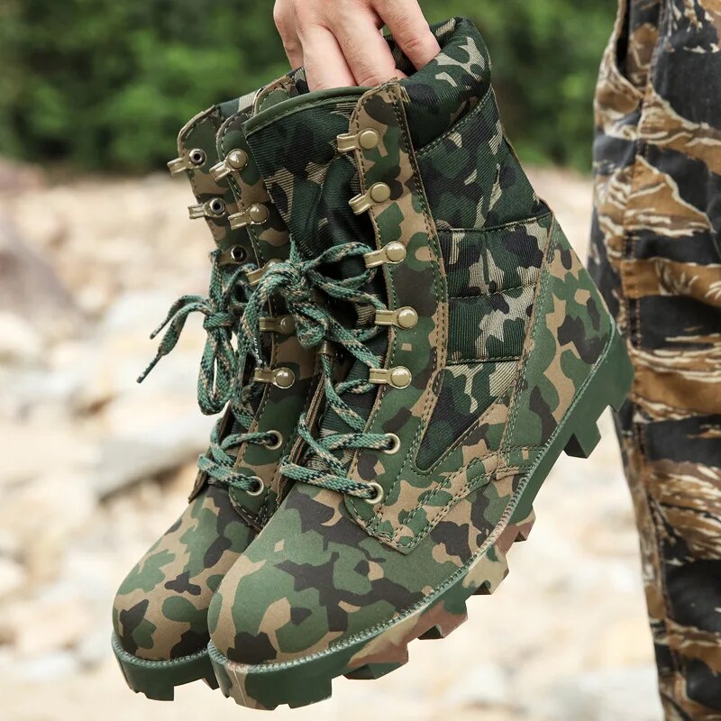 Military Boots Men Work Shoes Tactical Combat Boots Jungle Breathable Hiking Shoes