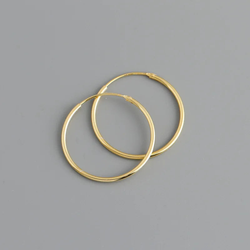 WANTME Genuine 925 Sterling Silver Fashion Korean Simple Hoop Earrings for Women Men Charming Chic Party Jewelry Accessories