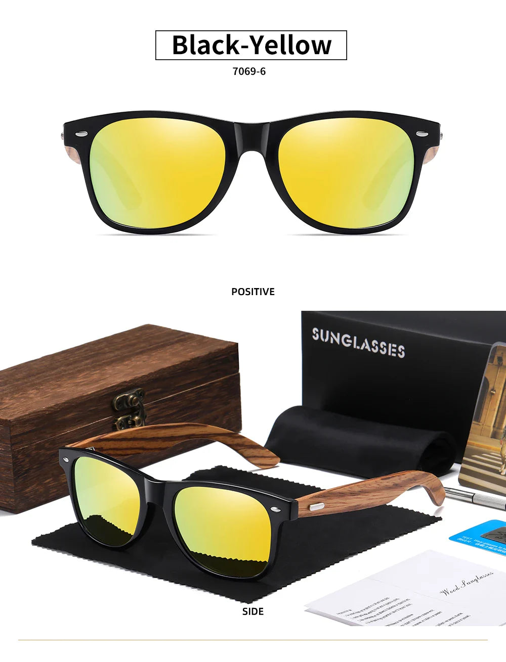 GM Brand 2021 Fashion 100%Handmade Natural Wooden Men Sunglasses Polarized Sun Glasses Women UV400 With Wooden Box