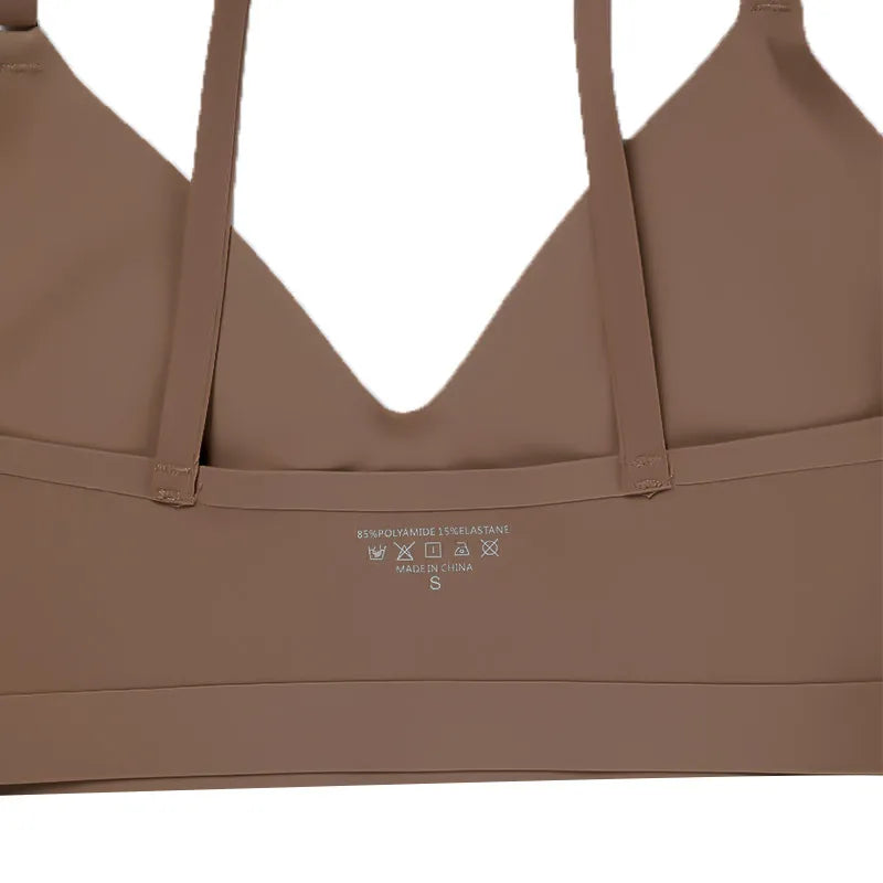 Seamless Bra Briefs Set Bustier Crop Tops Breathable Sexy Ice Silk Seamless