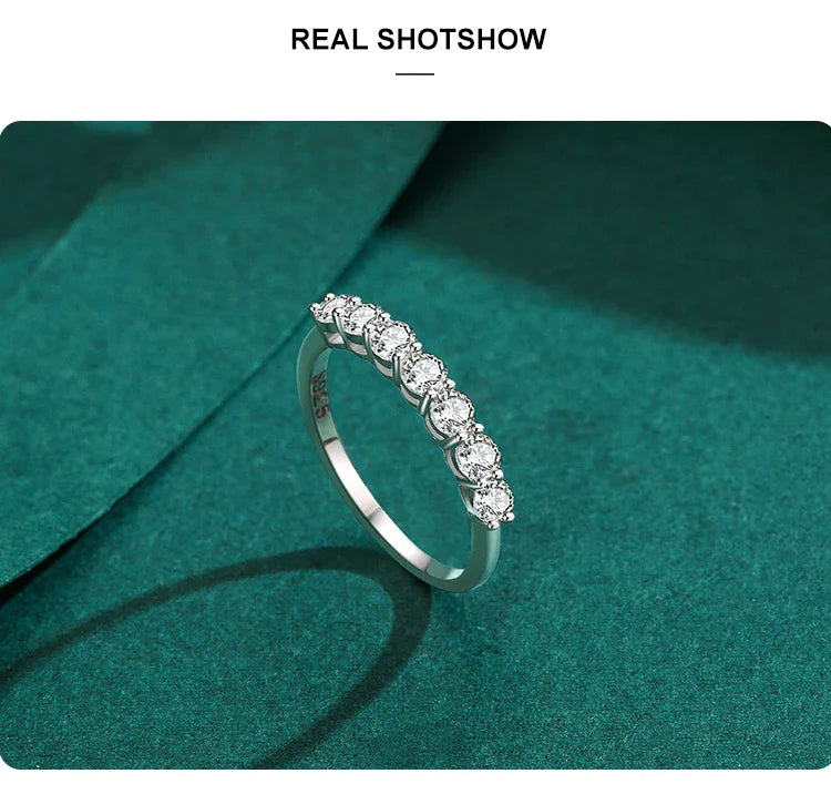 Ailmay 100% 925 Sterling Silver Stackable Round  Dazzling Cubic Zirconia Rings for Women Wedding Engagement Jewelry Gift