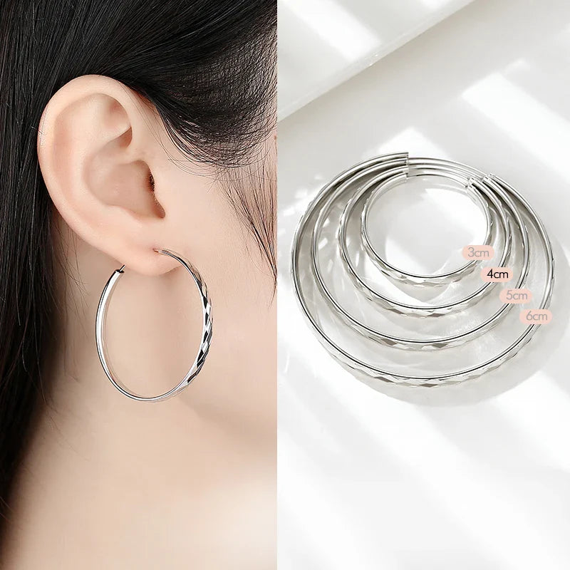 Somilia - Women's Big Hoop Earrings, New Collection 100% 925 Sterling Silver Jewelry Fashion Women18K Golden серьги кольца