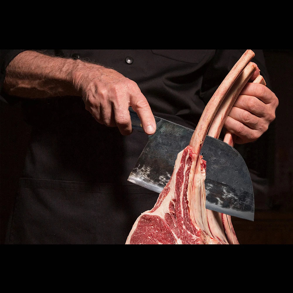 Full Tang Handmade Forged Chef Knife Hard Clad Steel Blade Butcher Slaughter