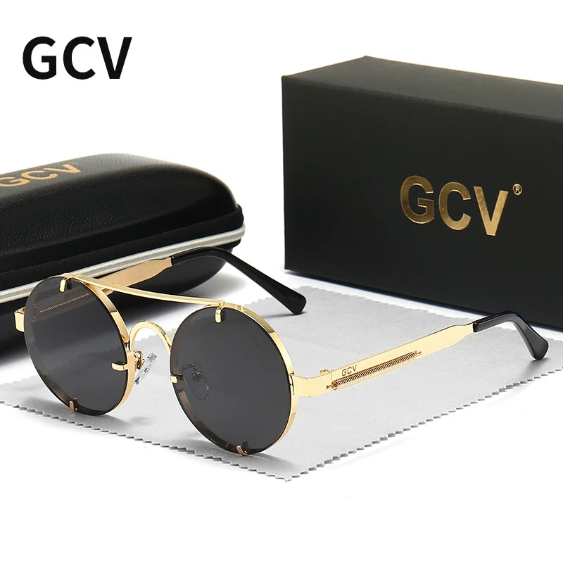 Sunglasses Polarized Men Women Brand Designer Vintage Round Metal Frame