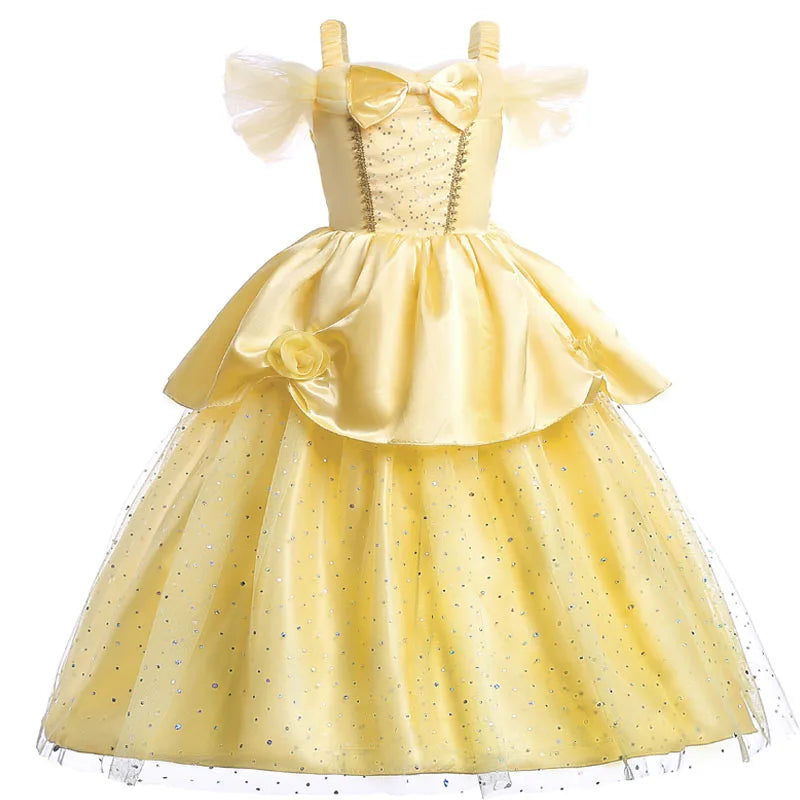 Kids Princess Dresses Girls Belle Party Costume Children birthday