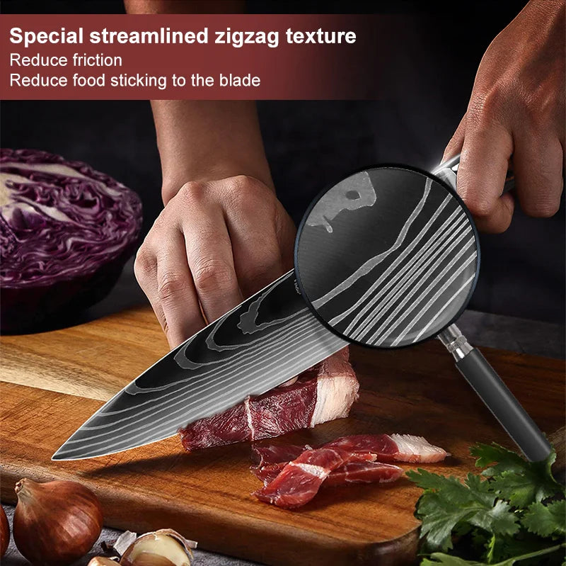 Kitchen knives Set Professional Chef Knives Japanese 7CR17 440C High Carbon