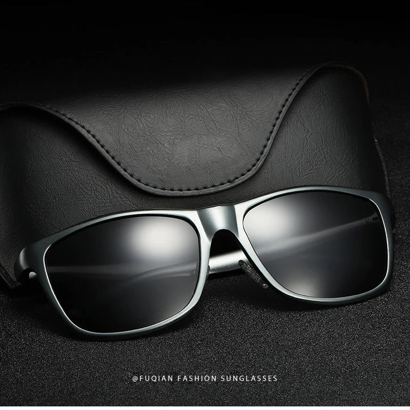 Luxury Aluminum Magnesium Men Polarized Sunglasses High Quality Square Men's Sun Glasses Cool Mirror Blue Driving Glasses