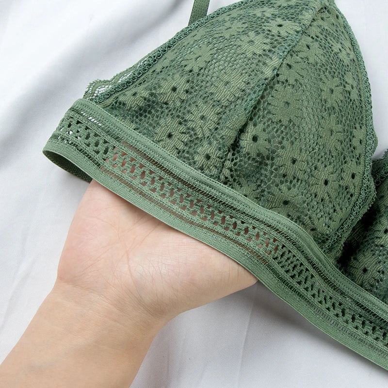Women Lace Bra No Steel Ring Beauty Back Wrapped Chest Comfortable