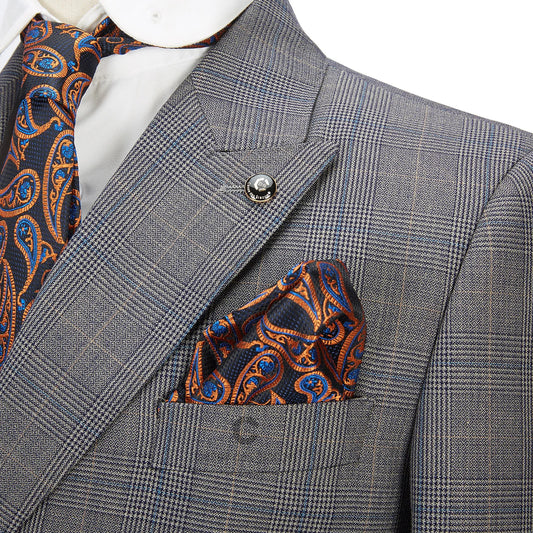 Tuxedo for Mens: Men Suit Tailor-Made Plaid Double Breasted 2 Pieces Blazer Pant