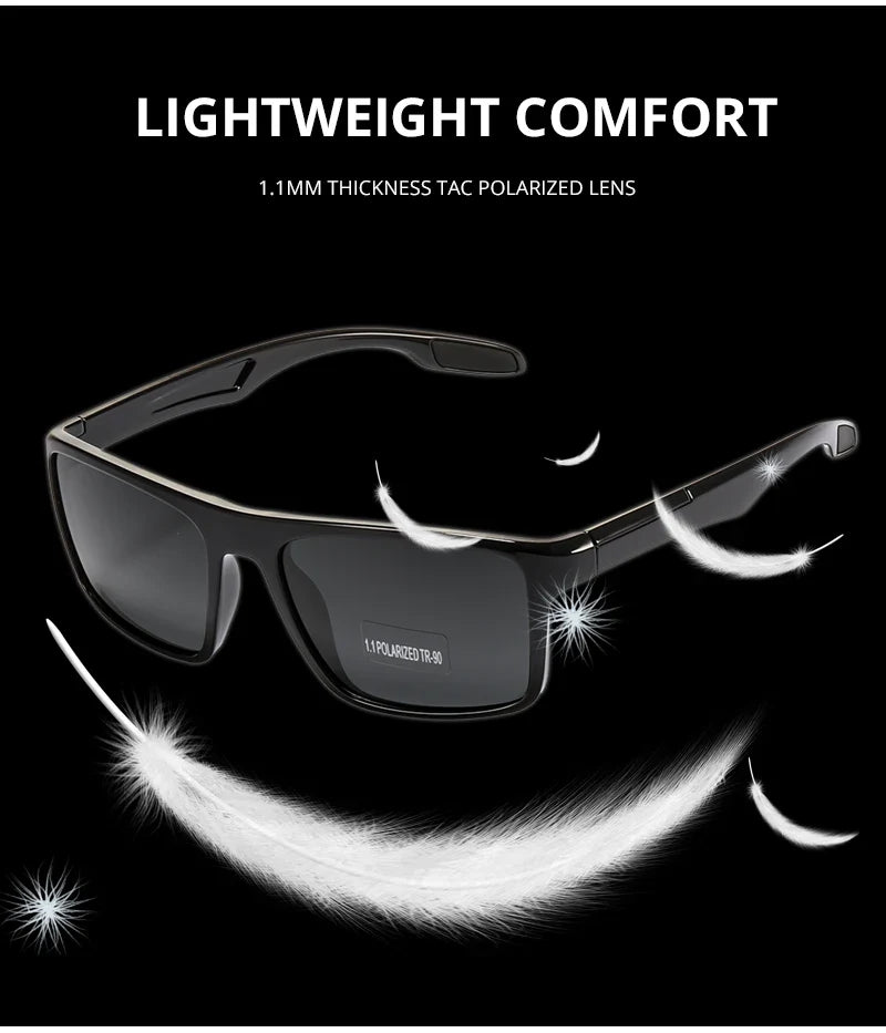 KDEAM Rectangular Ultra Light TR90 Sunglasses Men Polarized Wholesale