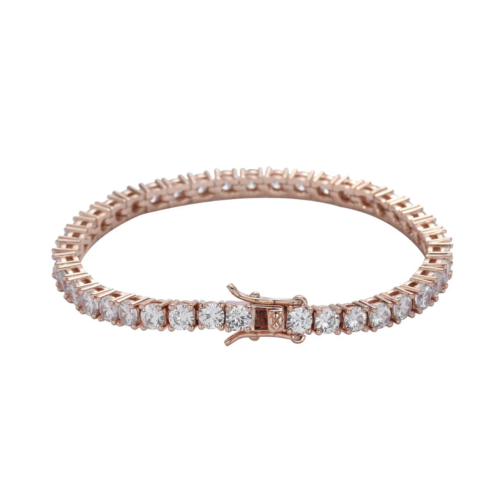 Brass Tennis Bracelet  AAA CZ Bling Bling 3mm 4mm 5mm 1 Row Cubic Zirconia Bracelet For Men And Women Iced Out Jewelry BB019