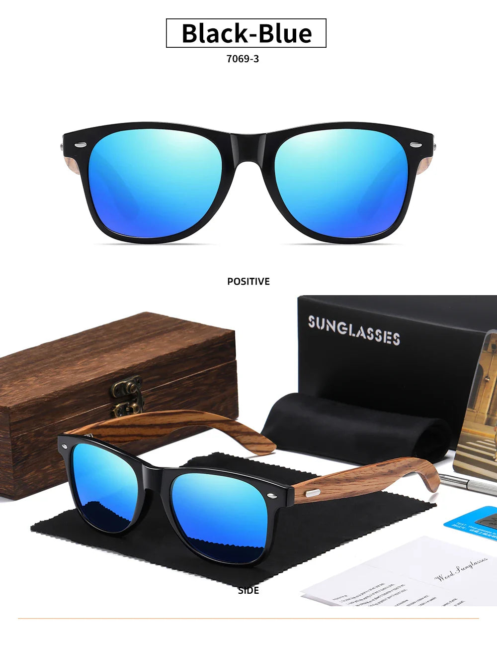 GM Brand 2021 Fashion 100%Handmade Natural Wooden Men Sunglasses Polarized Sun Glasses Women UV400 With Wooden Box