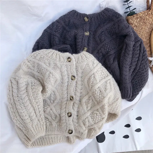 2024 Boys And Girls Spring And Autumn Sweater Baby Kids Knit Cardigan Sweater Clothes