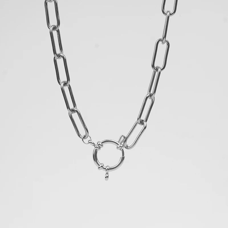Anchor Clasp Necklaces Stainless Steel Heavy Duty Chain Necklace For Women
