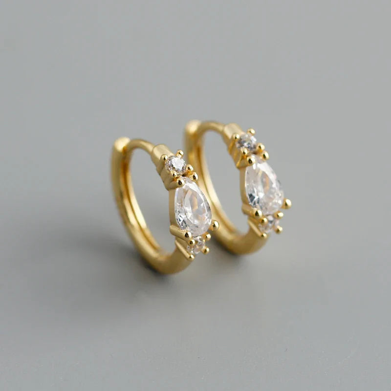 WANTME New Arrival Fashion Korean Blue Zircon Spike Geometric Stud Earrings for Women Real 925 Sterling Silver Gothic Jewelry
