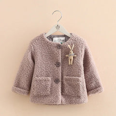 Children'S Outerwear Thickening Fleece Cotton Padded Cartoon Jacket Coat For Kids