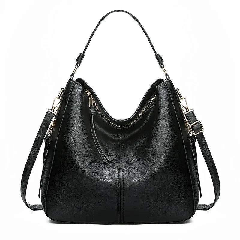 Hobo Bag Leather Women Handbags Female Leisure Shoulder Bags