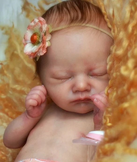 NPK 18inch Reborn Doll Kit Charlotte with Bent Legs Unfinished Sleeping Newborn Baby Parts with Body