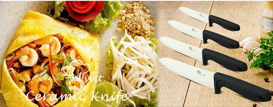 Ceramic Knife Kitchen Chef Knives Meat Utility Slicing Paring Bread Knives White Blade
