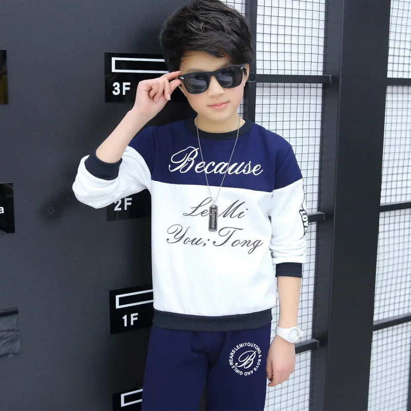 2025 Boys clothes spring suit casual boys clothing sets autumn letter children clothing kids tracksuit 5 6 7 8 9 10 11 12 year