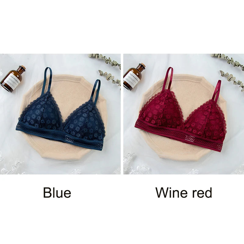 Women Lace Bra No Steel Ring Beauty Back Wrapped Chest Comfortable