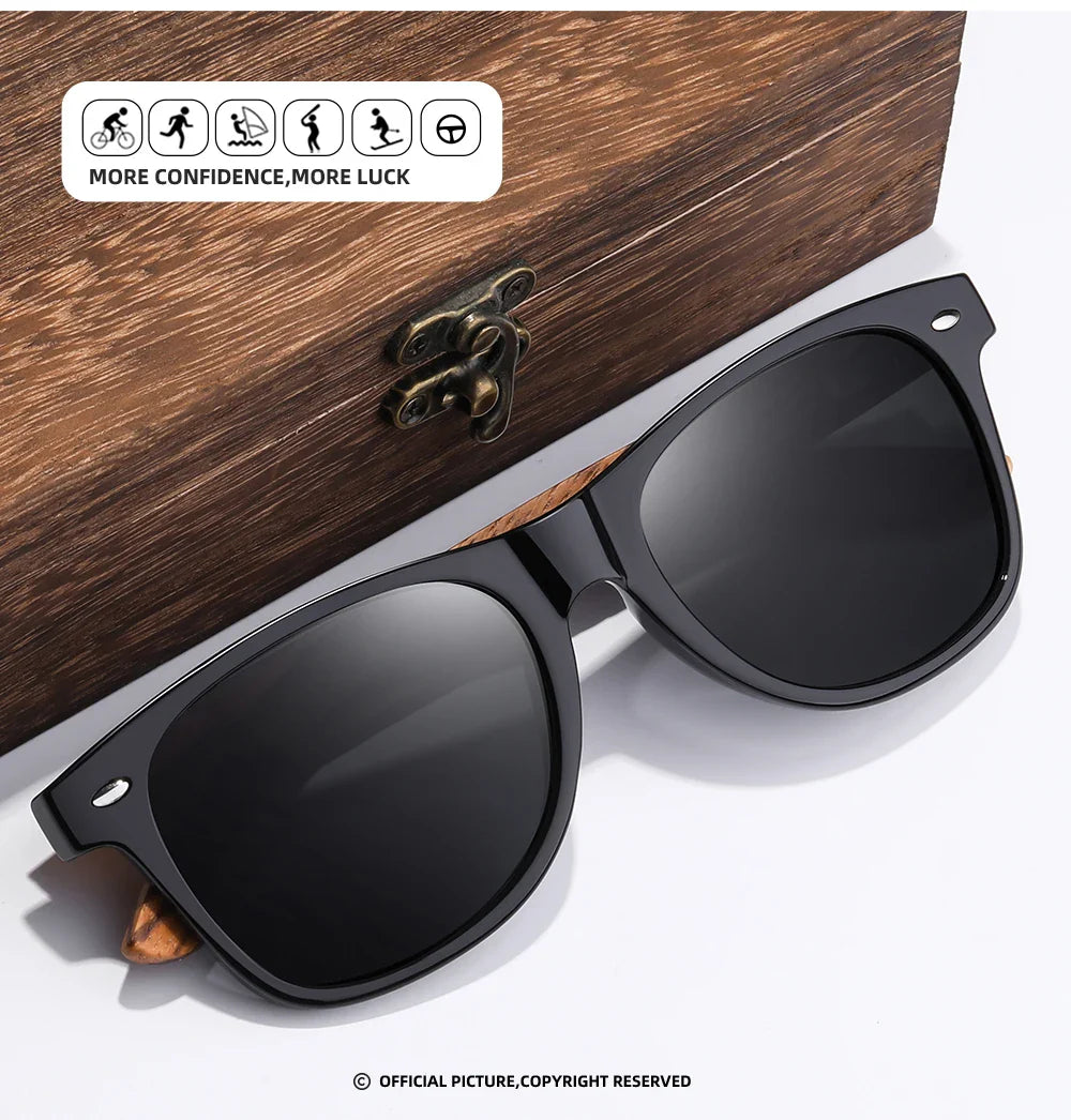 GM Brand 2021 Fashion 100%Handmade Natural Wooden Men Sunglasses Polarized Sun Glasses Women UV400 With Wooden Box