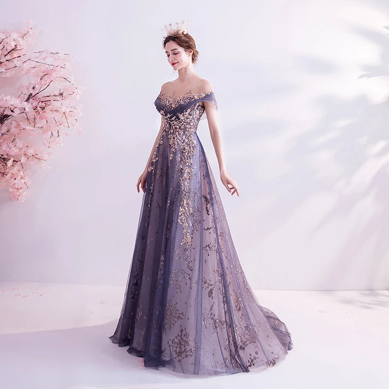 Evening wear Dresses: Prom Formal Evening Dress Court Train A-line Illusion