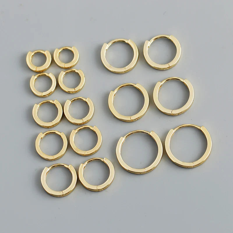 WANTME 925 Sterling Silver Minimalist Punk Rock Circle Hoop Earrings for Women Men Goth Piercing Ear Buckle Charm Fine Jewelry