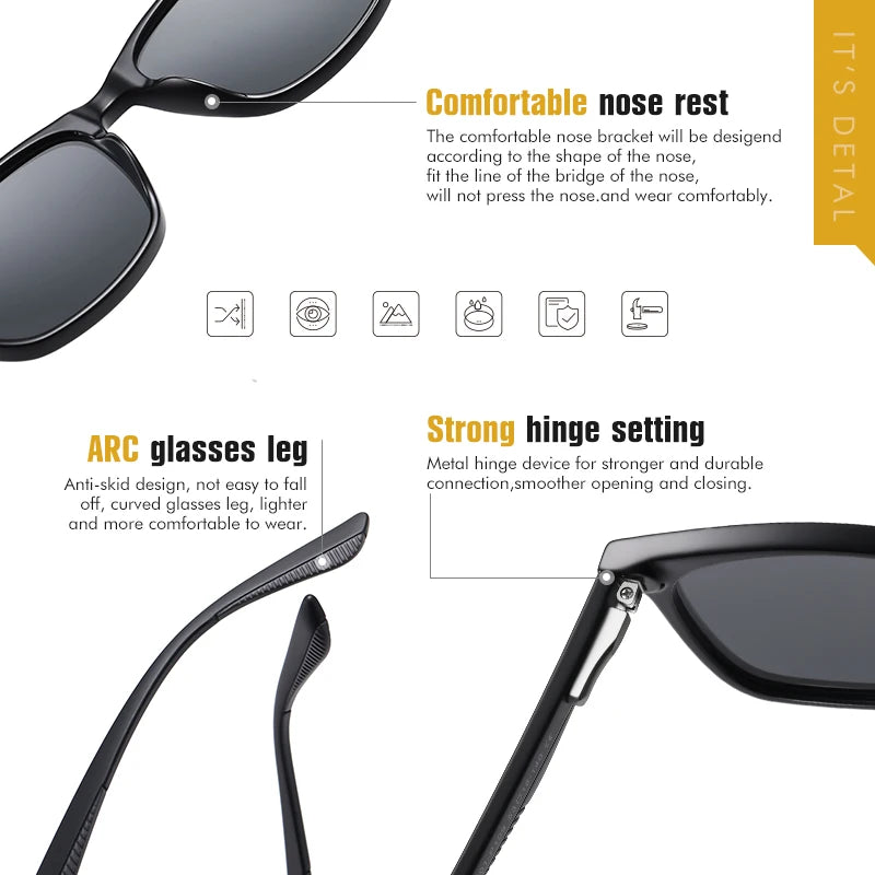 Sunglasses Polarized Men Women Ultra Light TR Frame G15 Glasses Anti-Glare
