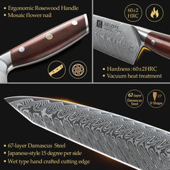 8.5 ''Inch Chef Knives Damascus Steel Japanese Kitchen Knives Damascus