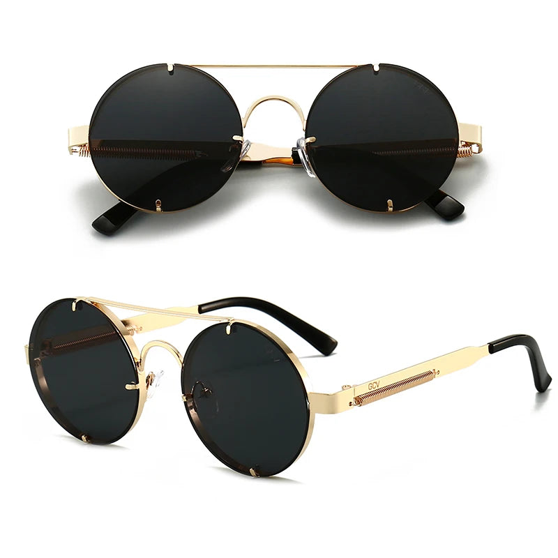 Sunglasses Polarized Men Women Brand Designer Vintage Round Metal Frame