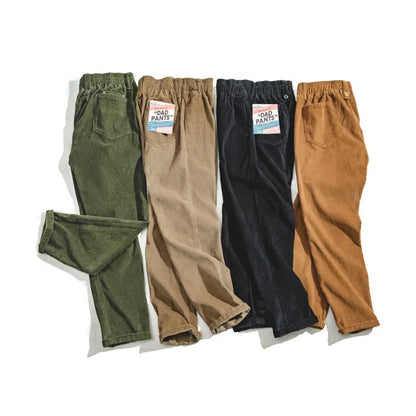 Maden Vintage Brown Corduroy Pants Men Solid Harajuku Straight  Pant Cargo Retro Casual Streetwear Trouser Safari  Bottoms