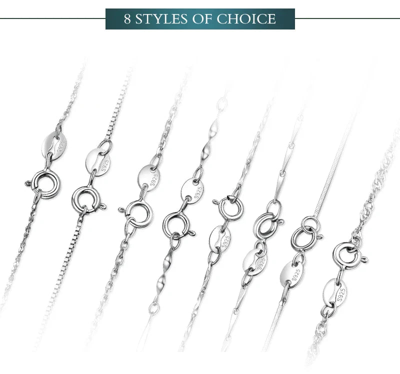 JewelryPalace Genuine 100% 925 Sterling Silver Necklace Ingot Twisted Trace Belcher Snake Bar Singapore Box Chain Necklace Women
